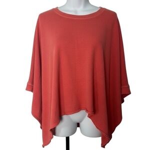 Free People We The Free Oversized Crop Top Coral Red Handkerchief Hem Small